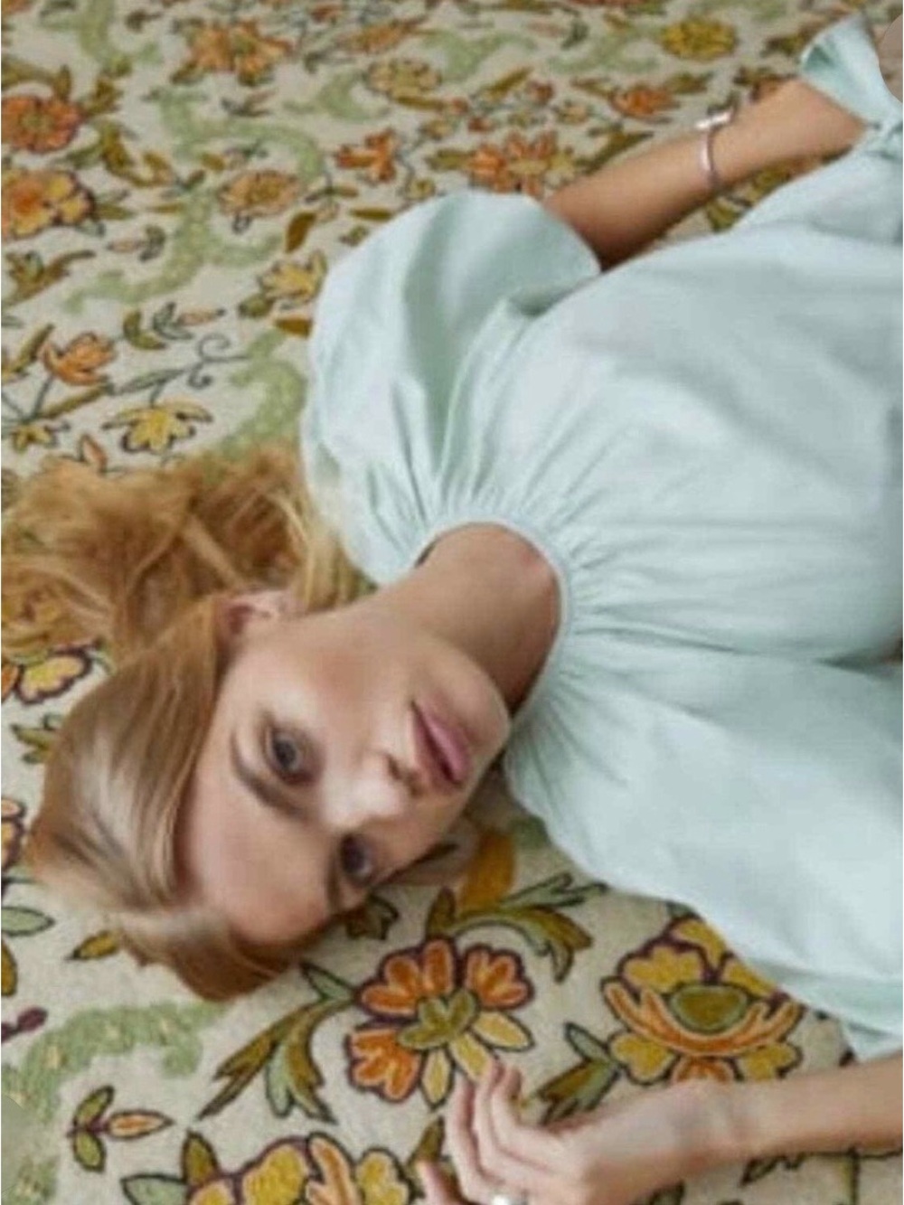 Reformation Pistachio Green Puff-Sleeve Midi Dress with Waist Tie NWT $268 Small - Picture 2 of 12